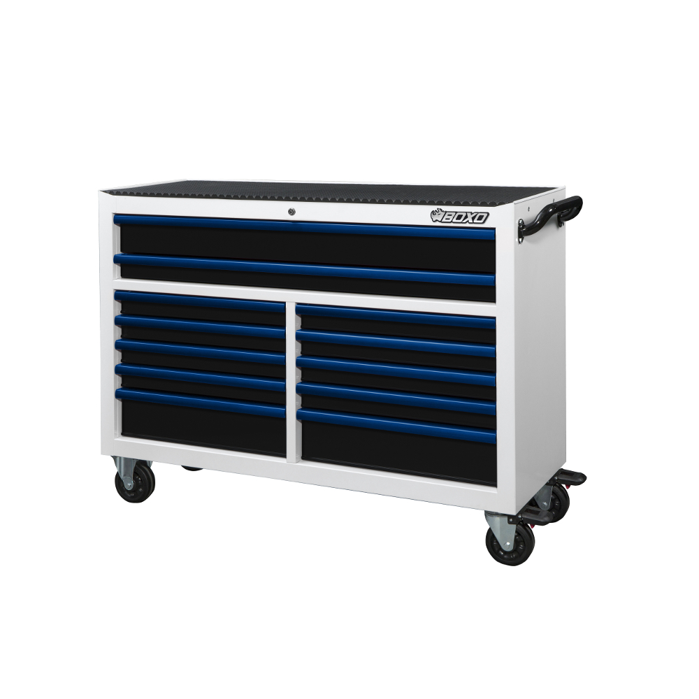 Roll Cab 53" 12 Drawer White - choice of trim colour BOXO KIT-TB53ROLL-W