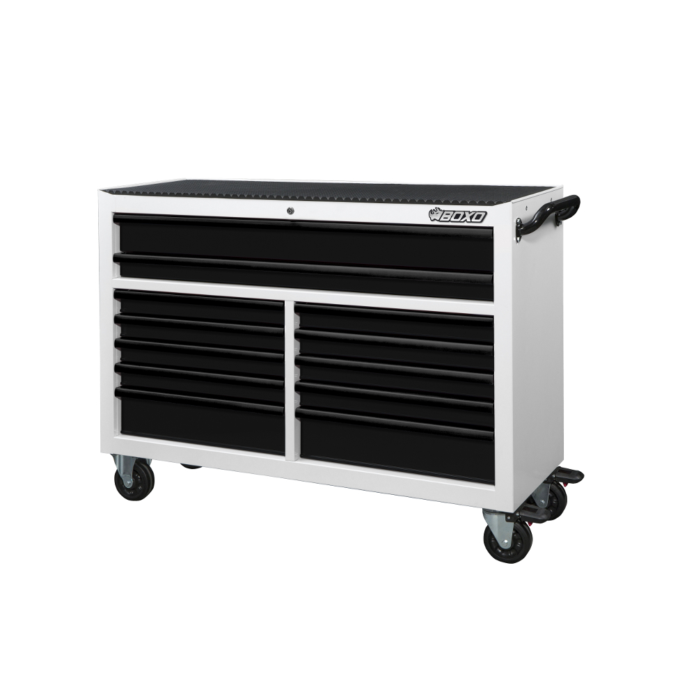 Roll Cab 53" 12 Drawer White - choice of trim colour BOXO KIT-TB53ROLL-W