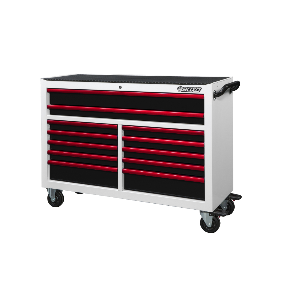Roll Cab 53" 12 Drawer White - choice of trim colour BOXO KIT-TB53ROLL-W
