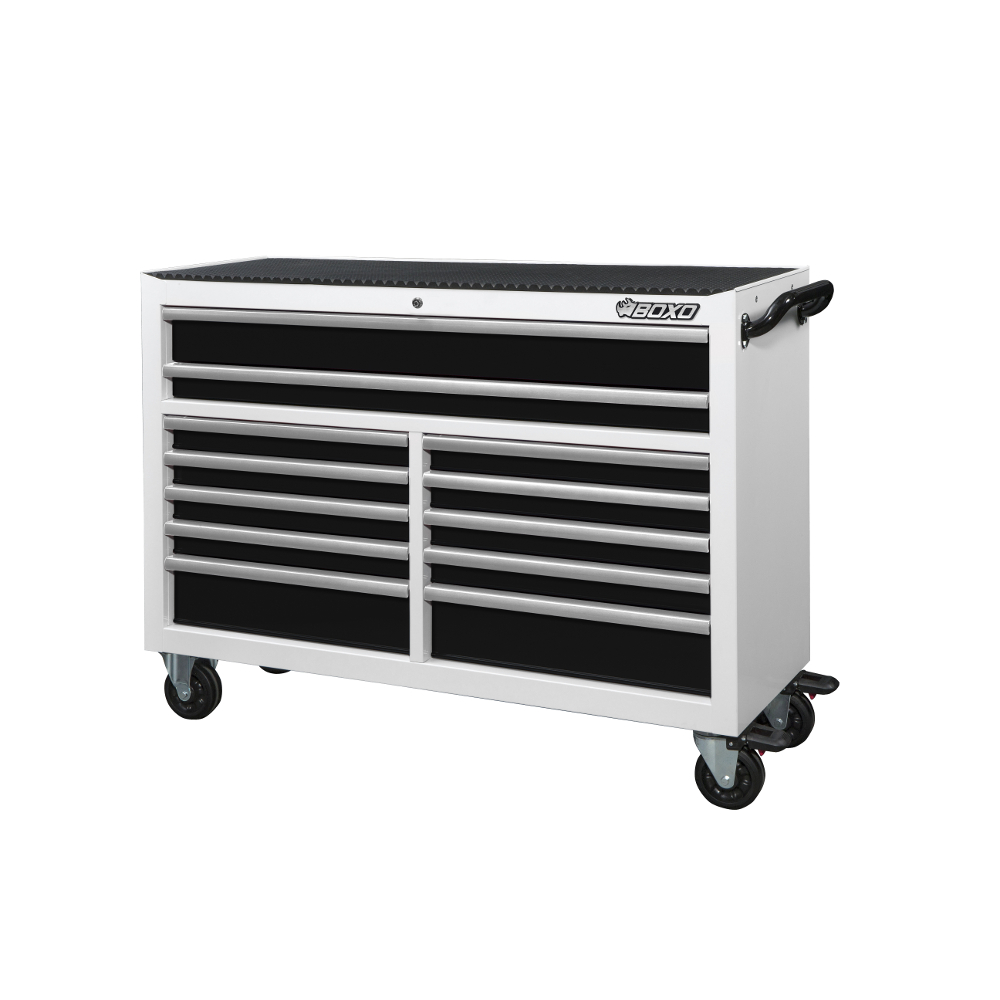 Roll Cab 53" 12 Drawer White - choice of trim colour BOXO KIT-TB53ROLL-W