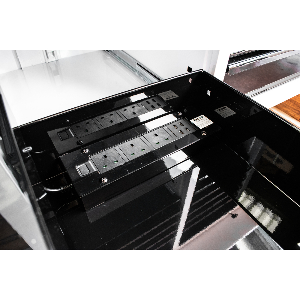 Toolbox Stack 72" 19 Drawer Roll Cab & Top Box Black BOXO