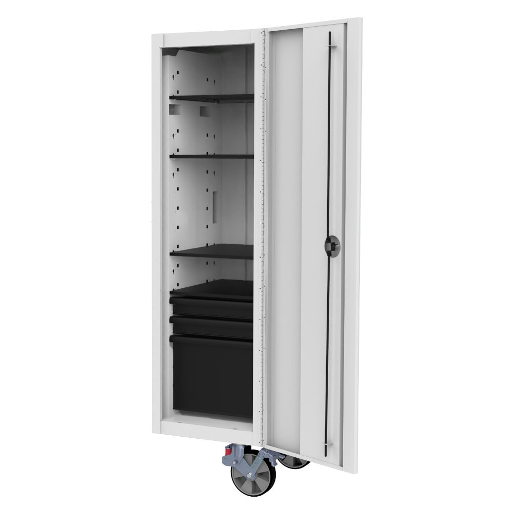 Toolbox Stack 72" 19 Drawer Roll Cab & Top Box White BOXO - Image 8