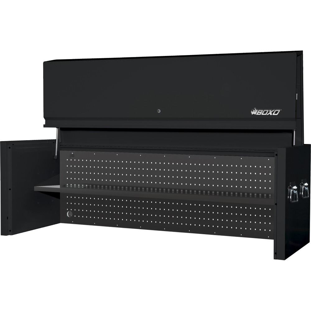 Top Box 72" Power Strip Stainless Bottom Shelf Black BOXO TB-UAC720001S-BK
