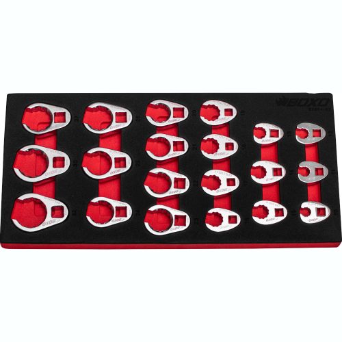 Master Crow Feet Spanner Set 3/8" & 1/2" Drive 12 Point 20 Pc BOXO BX654-R2
