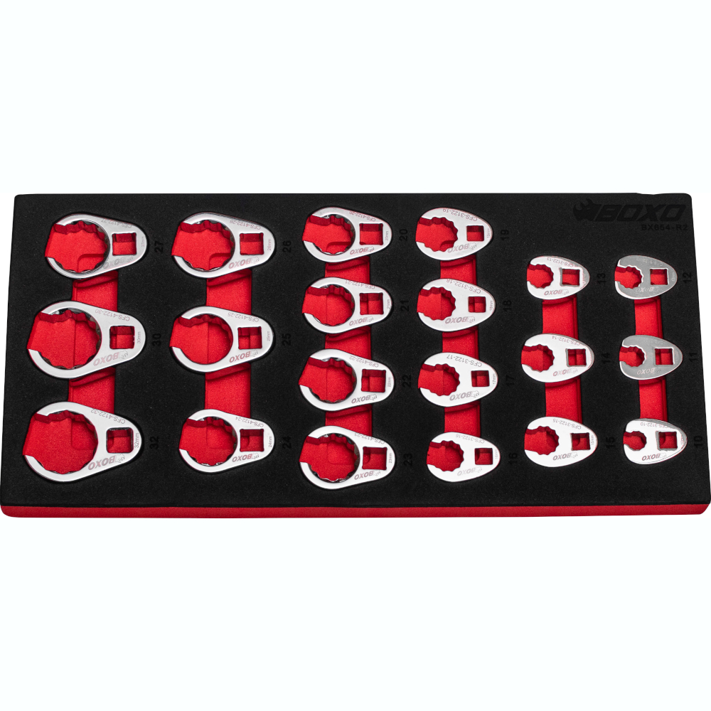 Master Crow Feet Spanner Set 3/8" & 1/2" Drive 12 Point 20 Pc BOXO BX654-R2
