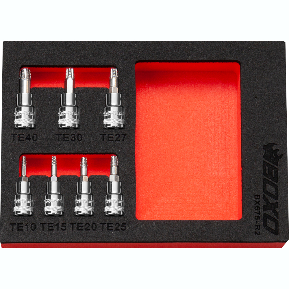 1/4" Drive Torx Extractor Bit Socket Set 7 Pc BOXO BX675-R2