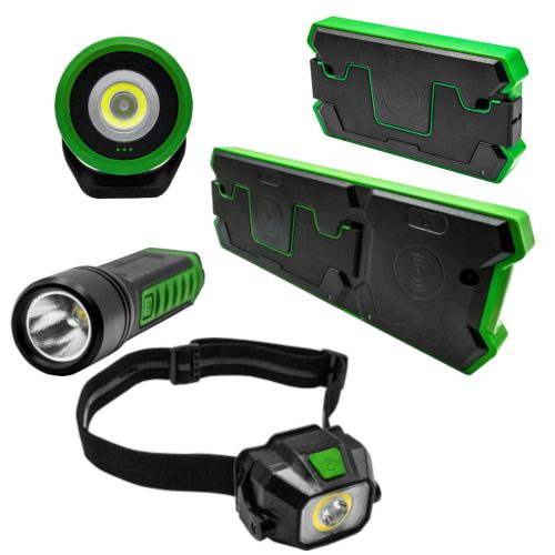 Rechargeable Torch-Floodlight-Head Torch-Phone Charging Pad