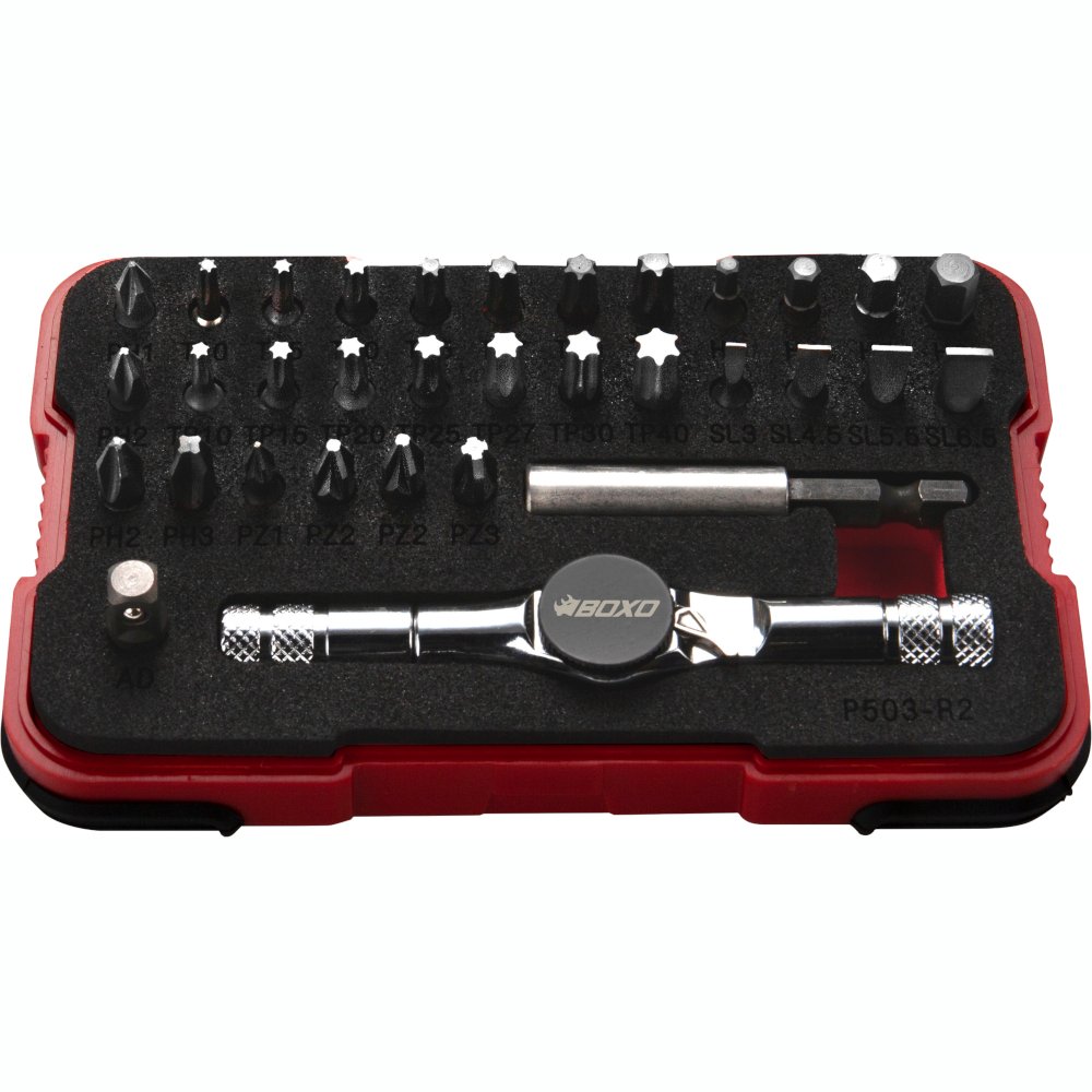 1/4" Drive Bit Socket and Accessories Set 33 Pc BOXO P503-R2