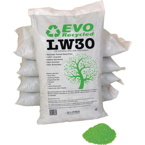 Absorbent Granules Oil/Liquid Spill Recycled Wood Fibre 30L Bag or 5 x 30L Bags