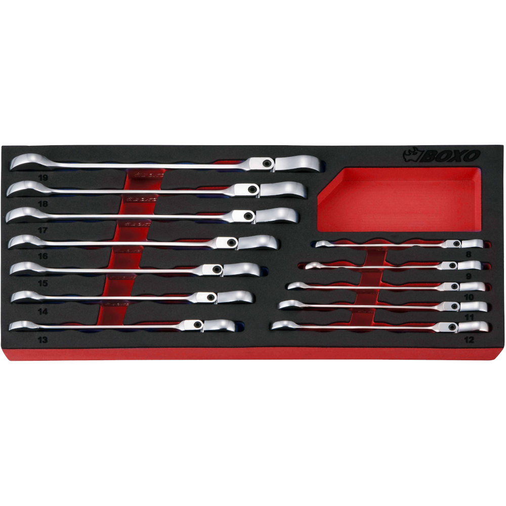 Flex-Head Ratcheting Spanners 7-19mm Individual & Set BOXO GWF2 - Image 4