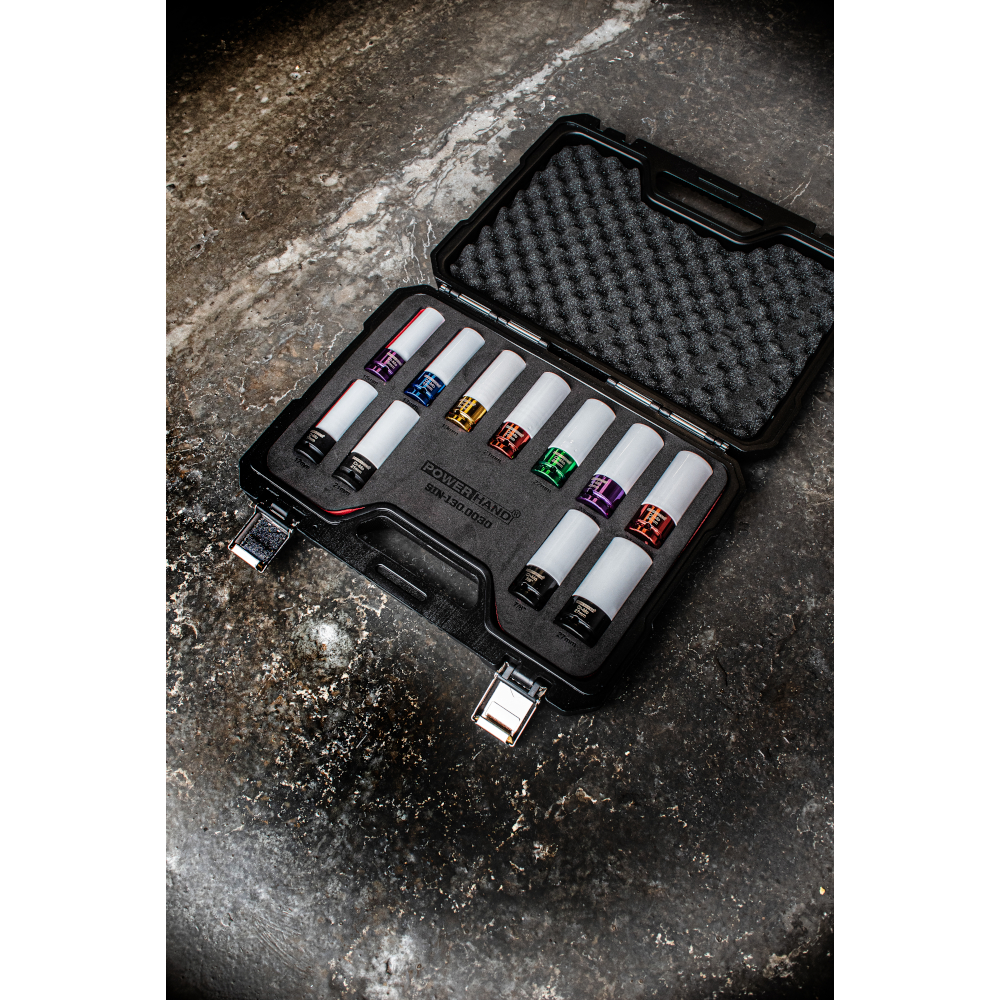 Alloy Wheel Master Socket Set 11 Pc 1/2" Drive Powerhand SIN-130.0030