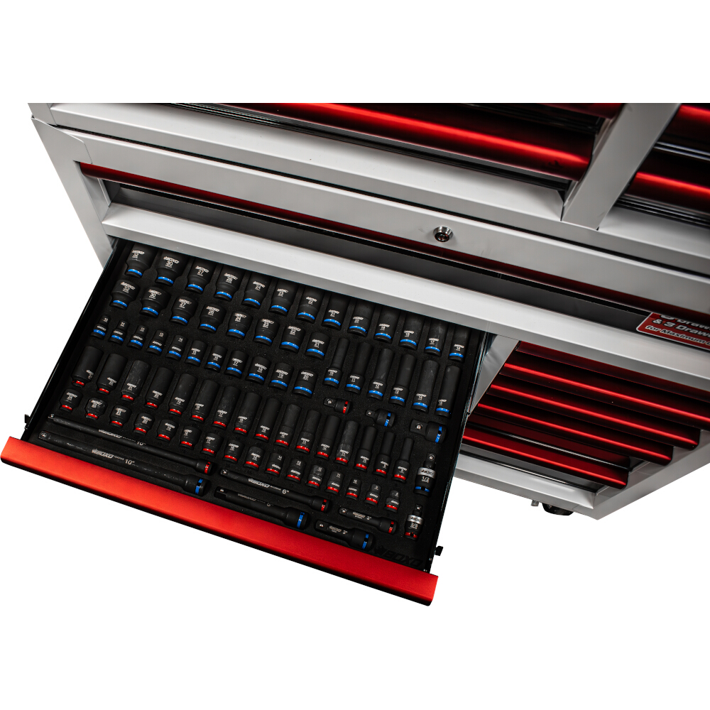 BOXO ⅜"-½" Impact Set Master 81 Pc Short & Deep Sockets, Extensions, ETC BX751-R - Image 6