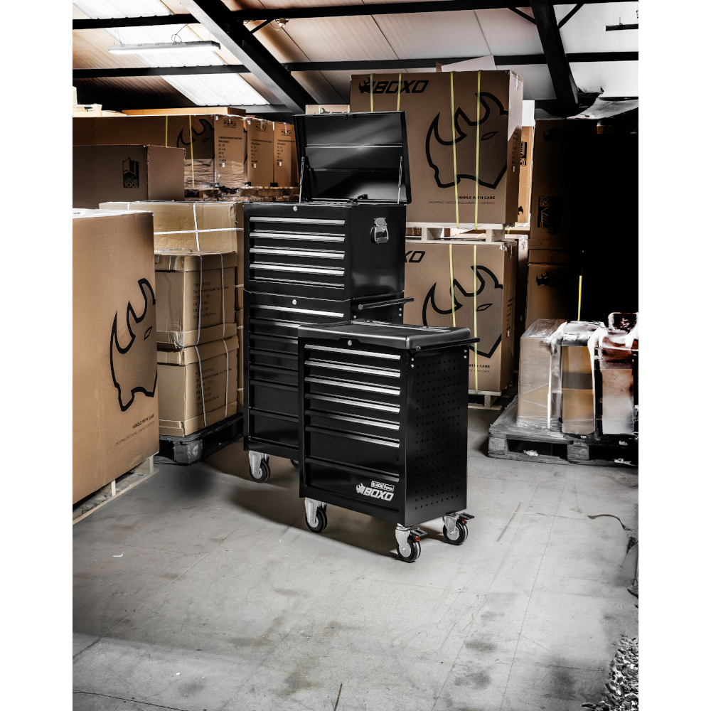 Roll Cab 27" Composite Top Black 7 Drawers BOXO KIT-TB267-BKBK