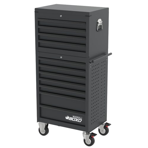 Toolbox Stack 27" Black 11 Drawers BOXO KIT-TB2611-BKBK