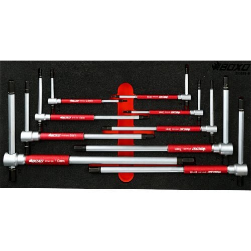 Spinner Hex T-Handle Set 3 Way 9 Pce H2,H2.5,H3,H4,H5,H6,H7,H8,H10 BOXO BX699-R