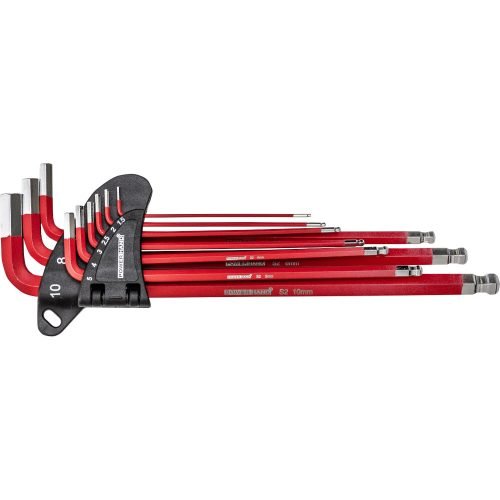 Magnetic Hex Key Set XL 9Pc 1.5 to 10mm Anti Slip Coating Powerhand SIN-900.1003