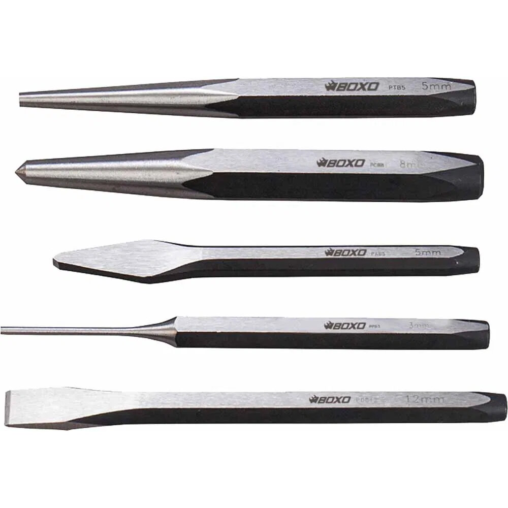 Punch and Chisel Set 17 Piece Hardened Steel - BOXO BX250-R – With Free Postage