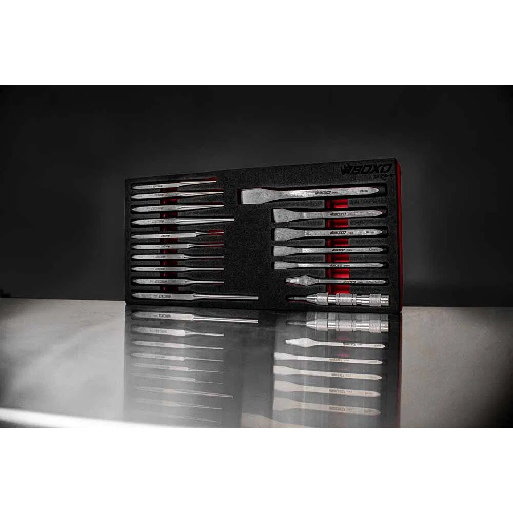 Punch and Chisel Set 17 Piece Hardened Steel - BOXO BX250-R – With Free Postage