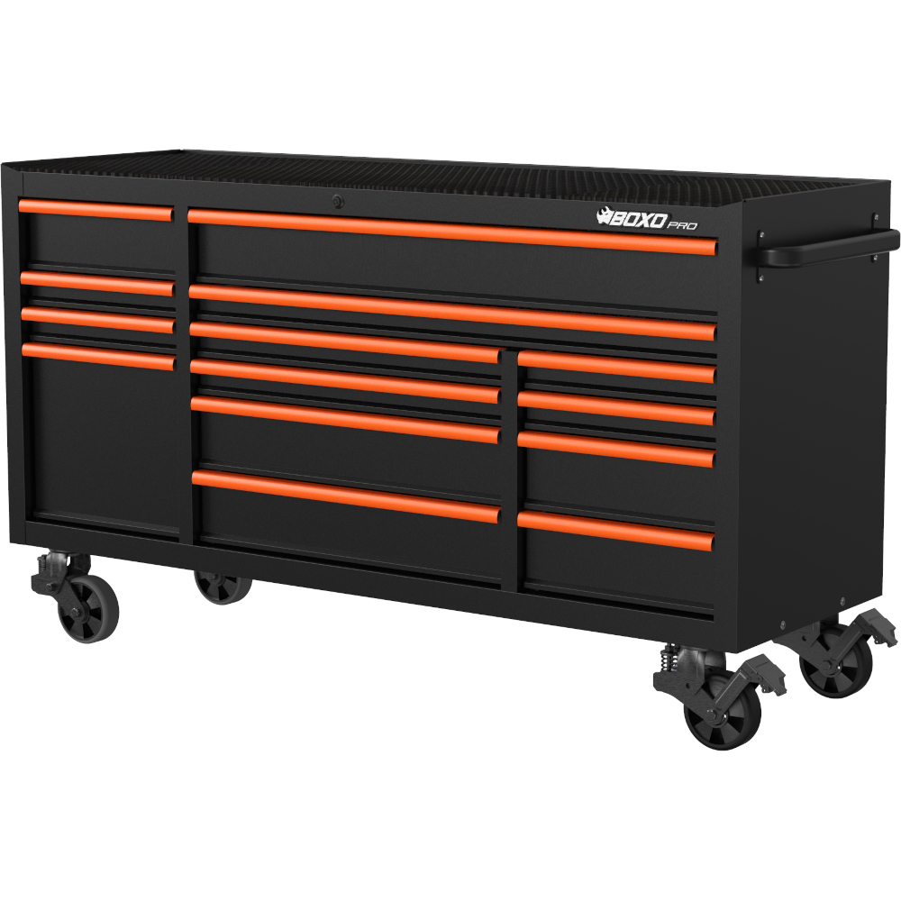 72" Roll Cabinet Boxo Pro Series Gloss & Matte Black Plus Trim Colour Options