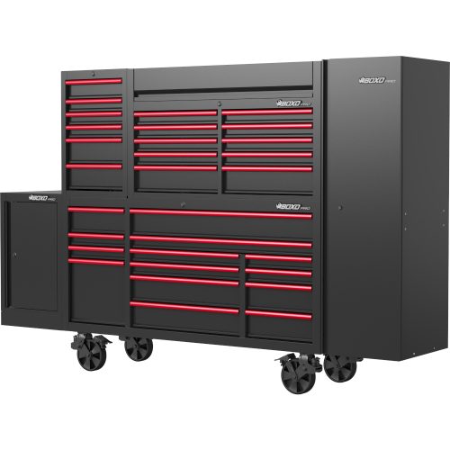 72" Toolbox Stack Boxo Pro Series Gloss/Matte Black + Trim Colour Options