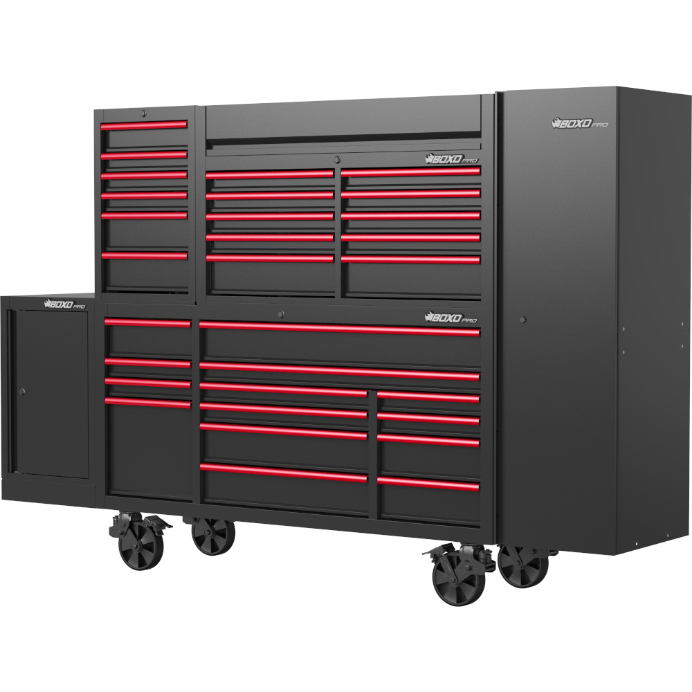 72" Toolbox Stack Boxo Pro Series Gloss/Matte Black + Trim Colour Options