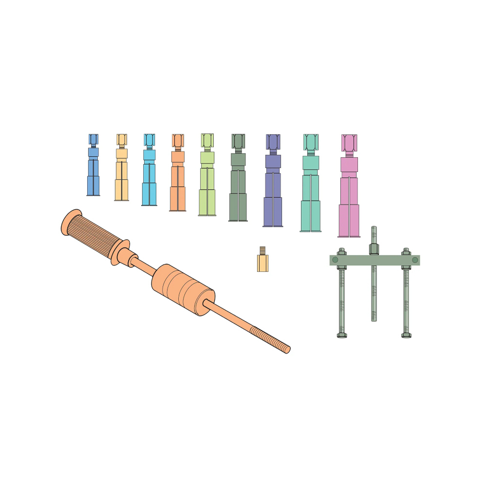Internal Split Collets Extractor Kit with 9 Extractors -Sykes-Pickavant 09580000