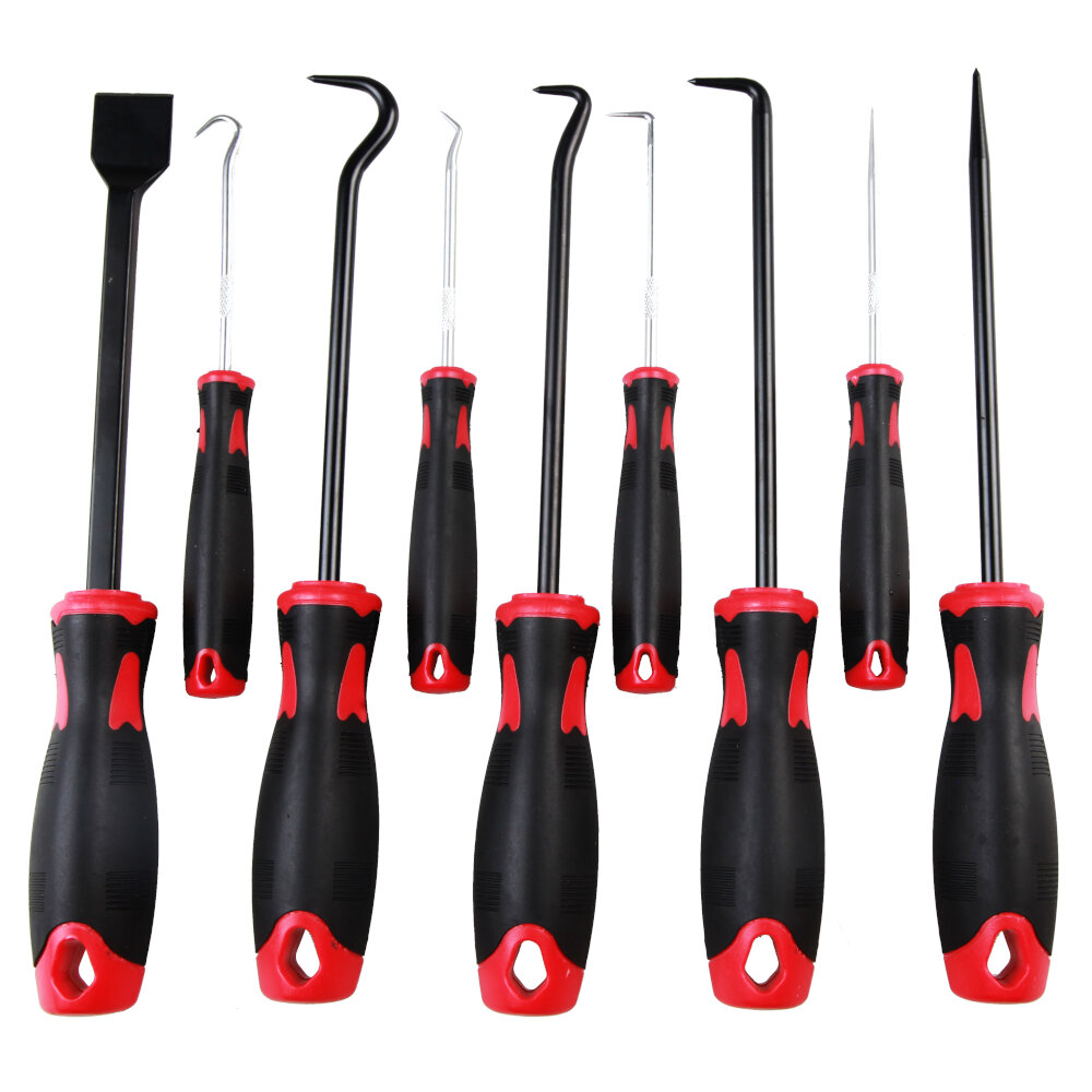 Scraper, Pick & Hook Set Heavy Duty 9Pc Ergonomic Handles Powerhand SIN-300.0001