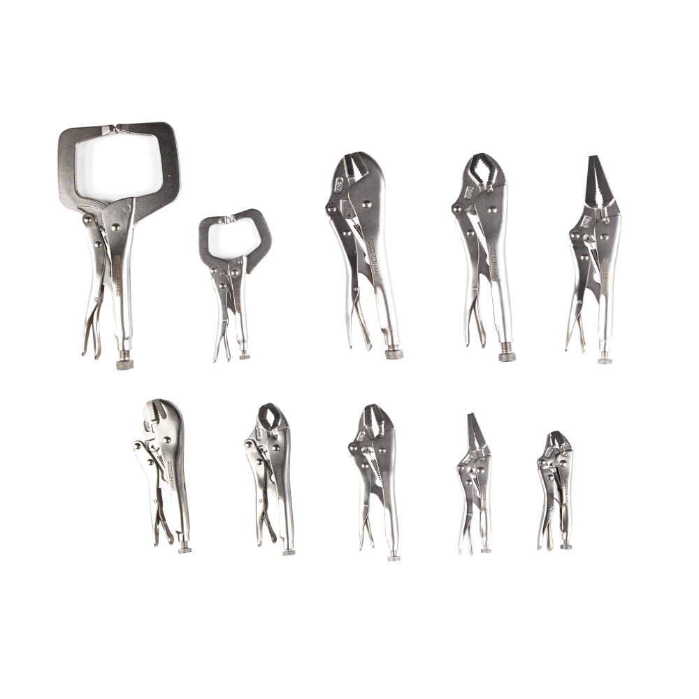 Locking Pliers Set In Blow Moulded Tray 10 Pcs Powerhand SIN-900.0520 -Free Post