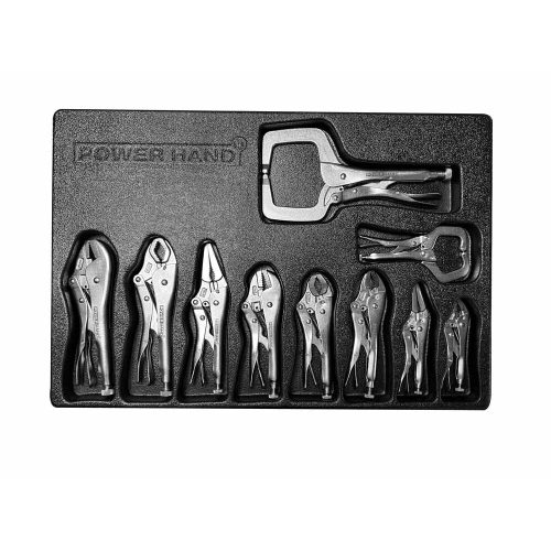 Locking Pliers Set In Blow Moulded Tray 10 Pcs Powerhand SIN-900.0520 -Free Post