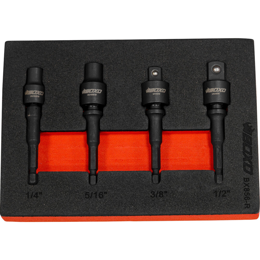Impact Swivel Master Set 4Pc Heat Treated for Strength & Durability BOXO BX856-R