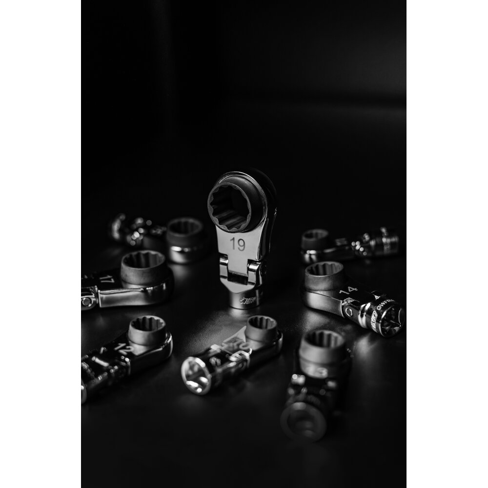 Ratcheting Wrench Set Flex-Head Reversible Deep Box 3/8" Drive 8Pc BOXO BX862-R2 - Image 4