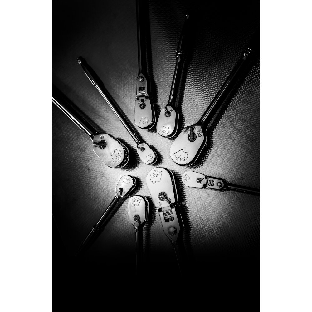 Ratchet Master Set 90T 9 Pcs 1/4"/ 3/8"/1/2" Long, Flex & Standard BOXO BX849-R2 - Image 8
