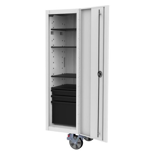 Side Locker Full Height For 72" Stack White 4 Shelves 3 Drawers BOXOTB-AT19021-W