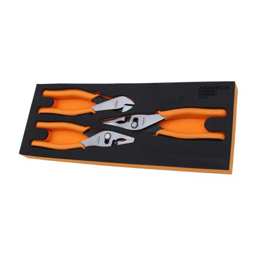 Grip Jaw Plier Set Gear F 3Pc 9” Long nose/8” Combi & Side Cutter Franklin GF318