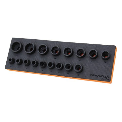 ½” Drive Impact Socket Set Standard 12 Point 17 Pieces 10 – 32mm Franklin XFI4BH