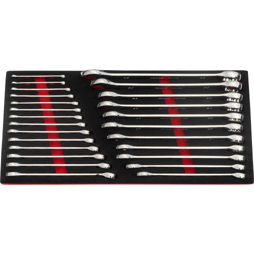Combination Spanner Master Set 25Pc 6 - 32mm 15° Offset Jaw EVA Foam BOXO BX7004