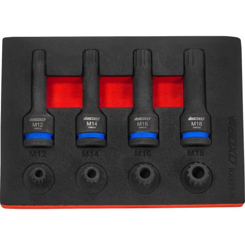 Impact Spline Bit Tamper-Proof Bit Socket Set 1/2" Dr 8 Pcs M12-M18 BOXO BX923-R