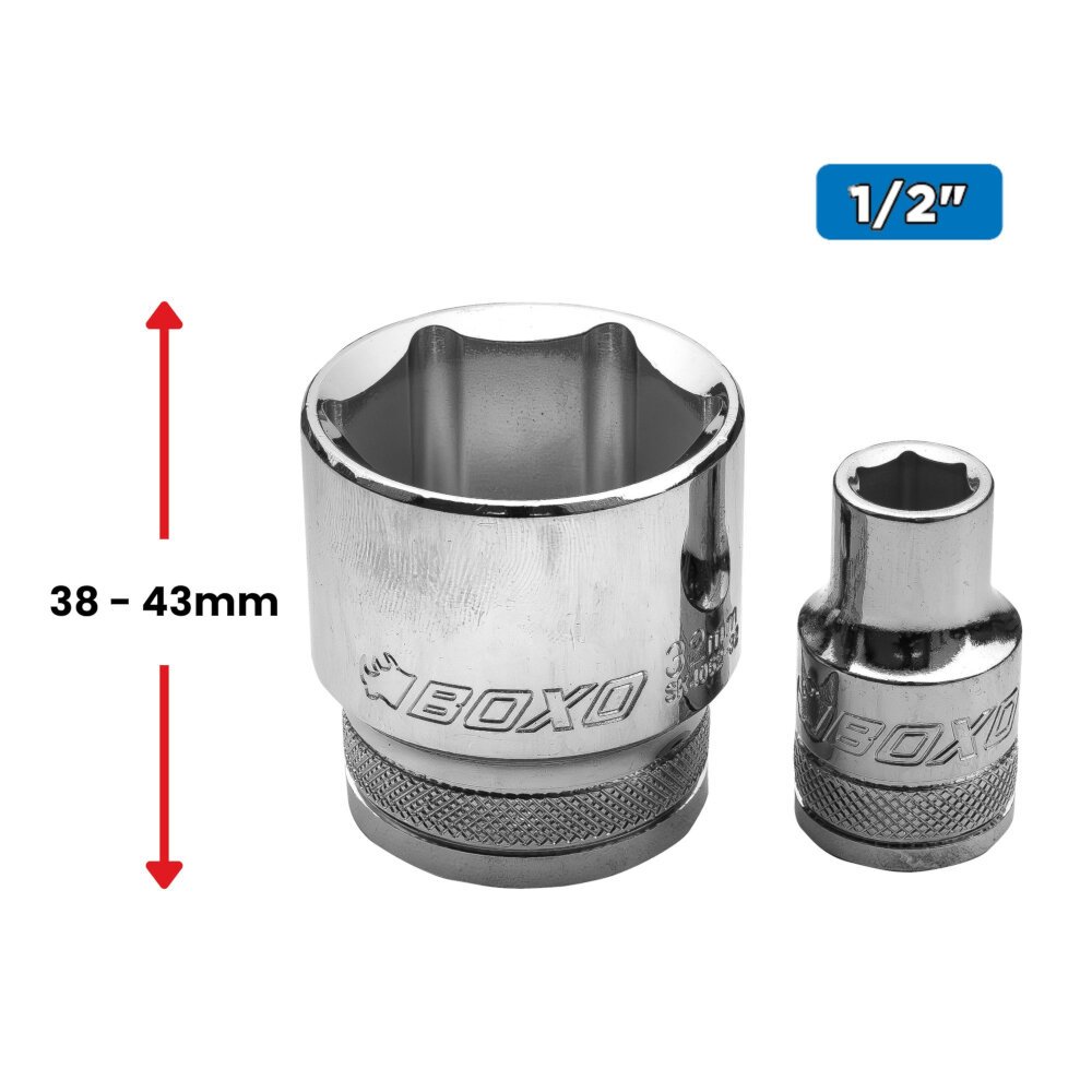 Shallow Socket Set 1/2" Drive 6 Point 10-32mm 50mm - Height in EVA Foam BX877-R2 - Image 4