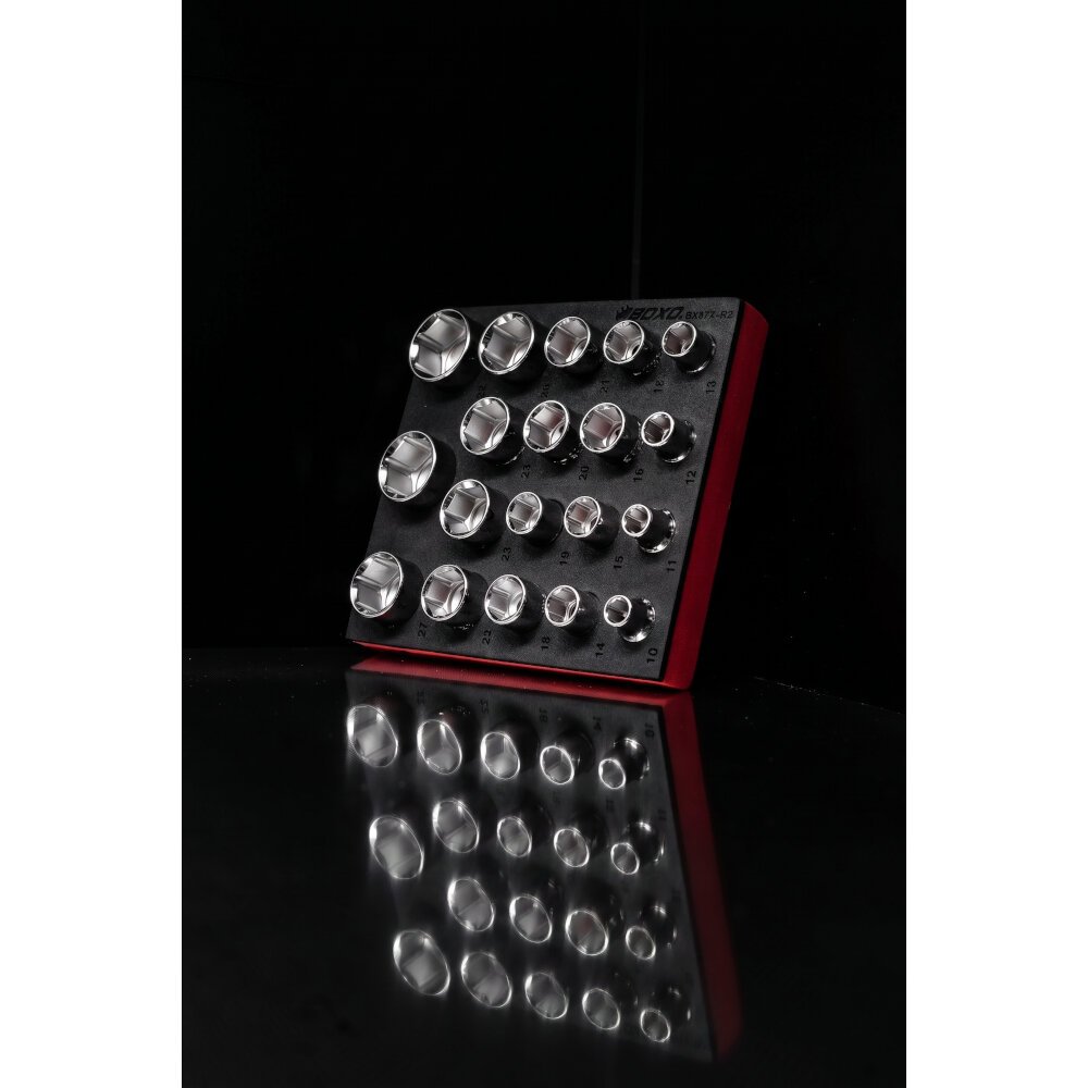 Shallow Socket Set 1/2" Drive 6 Point 10-32mm 50mm - Height in EVA Foam BX877-R2 - Image 8